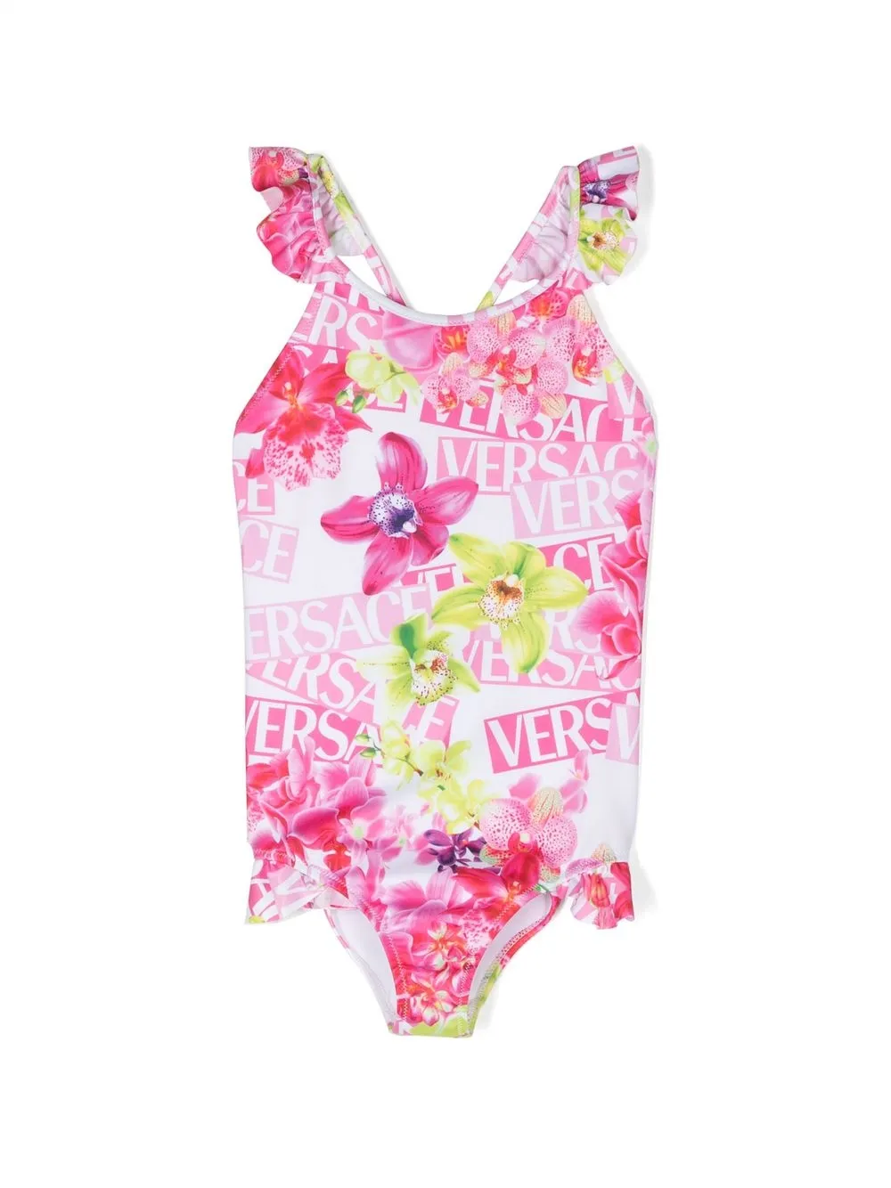 

Купальник с логотипом Versace Kids, белый