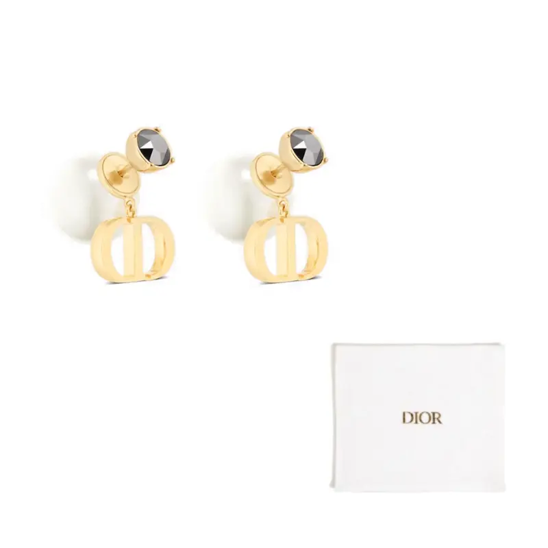 

Женские золотые серьги с искусственными кристаллами DIOR, золотой