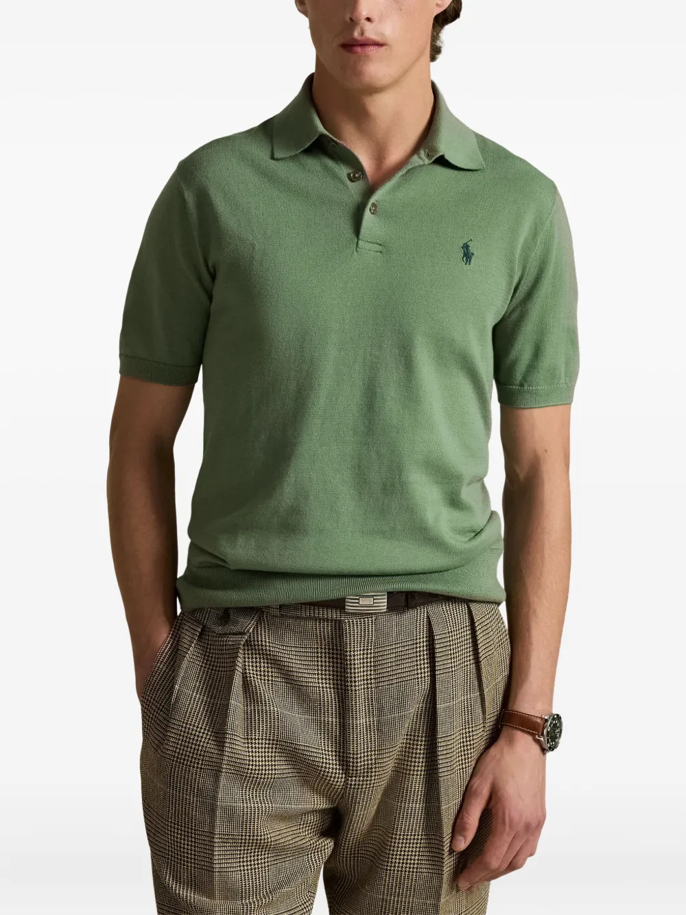 Рубашка поло с короткими рукавами POLO RALPH LAUREN, зеленый — фото 3