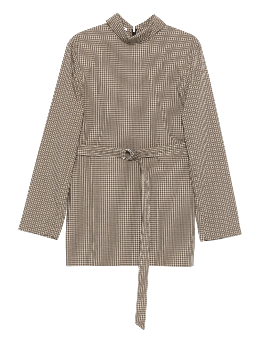 

Клетчатое платье мини с поясом Nanushka, коричневый