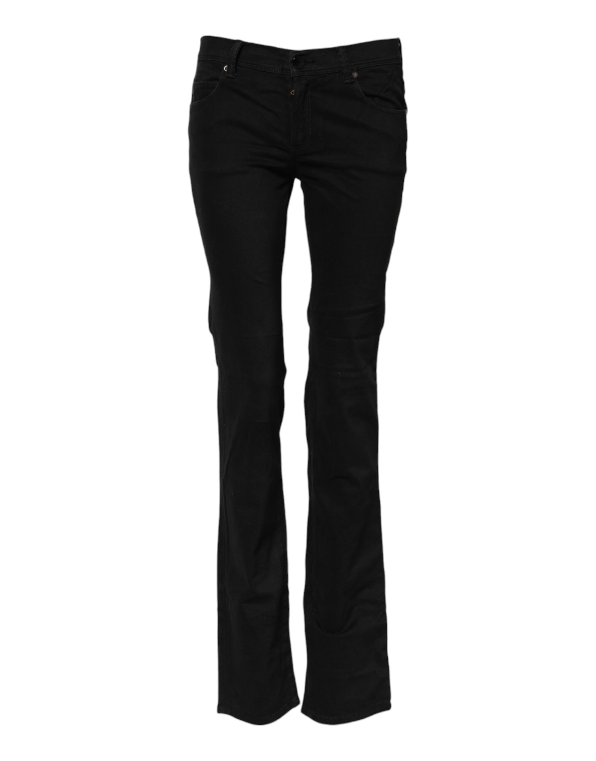 

Черные хлопковые эластичные расклешенные джинсы Bootcut Ermanno Scervino, черный