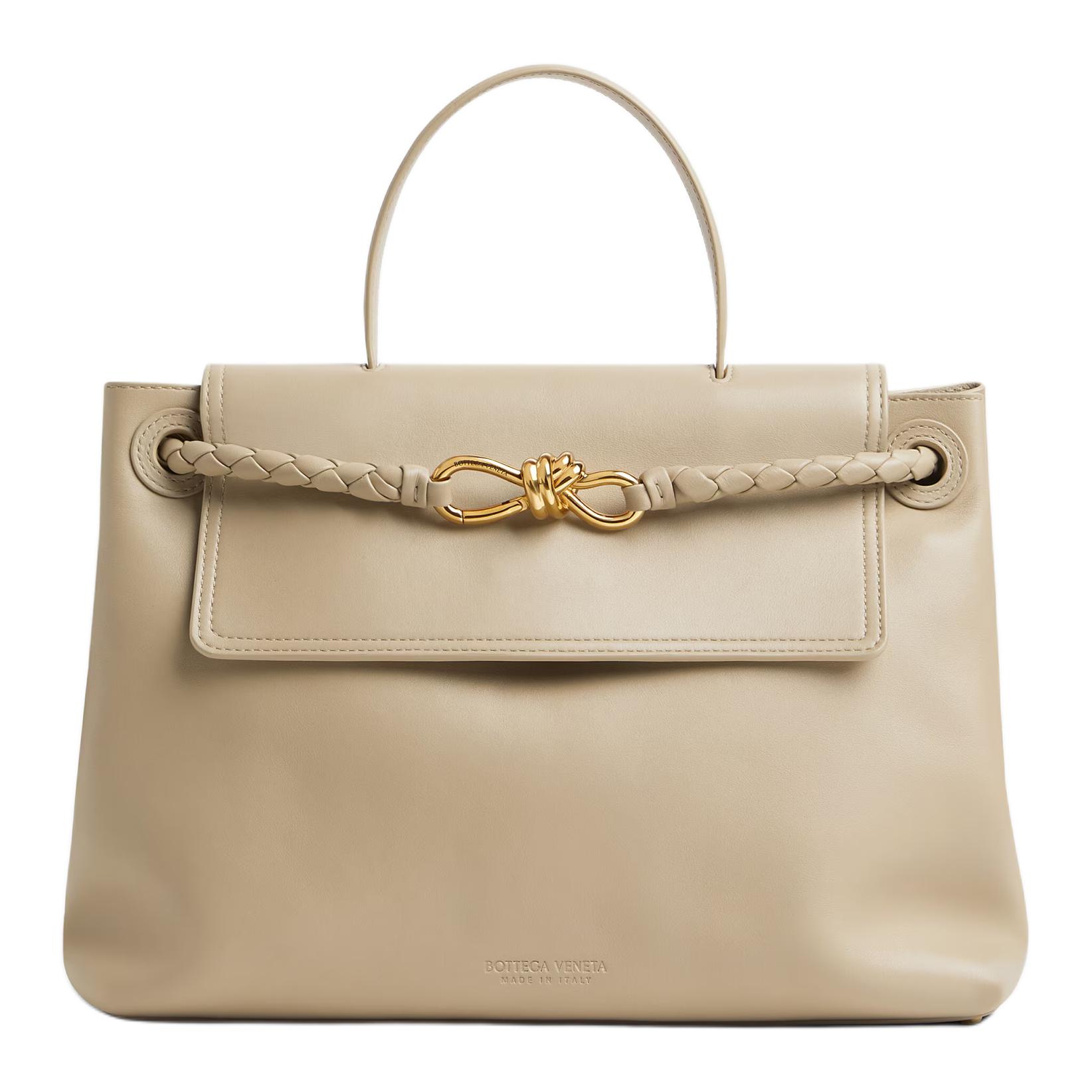 

Bottega Veneta Кожаная сумка-шоппер через плечо на пояс среднего размера женская бежевая