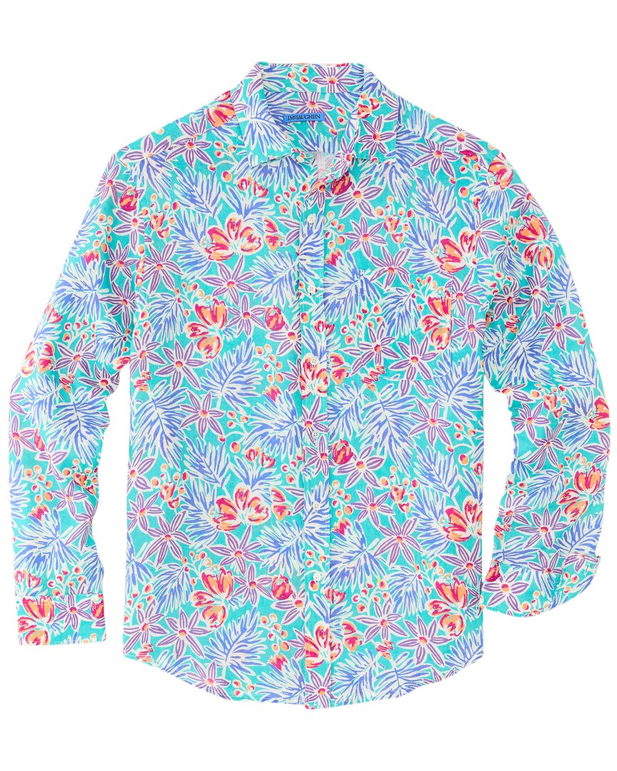 

Льняная тканая рубашка J.McLaughlin Island Bouquet Gramercy, синий