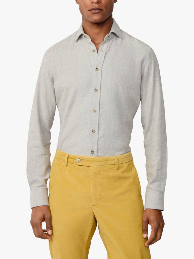 

Хлопковая классическая рубашка с длинными рукавами Hackett London, Metal Grey