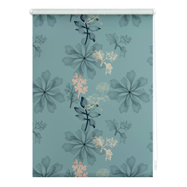 

Затемняющие рулонные шторы Lichtblick Aqua Floral, 70x150x6 см, синий