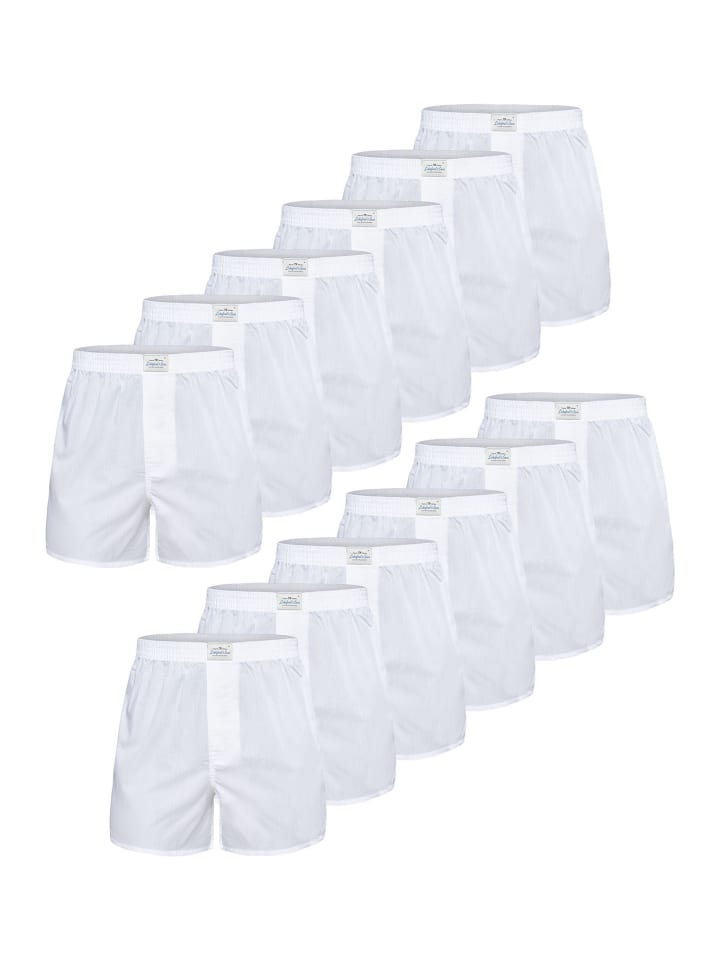 

Lakeford & Sons Мужские боксерские трусы American Boxershorts, комплект из 12 штук, классический дизайн, белые