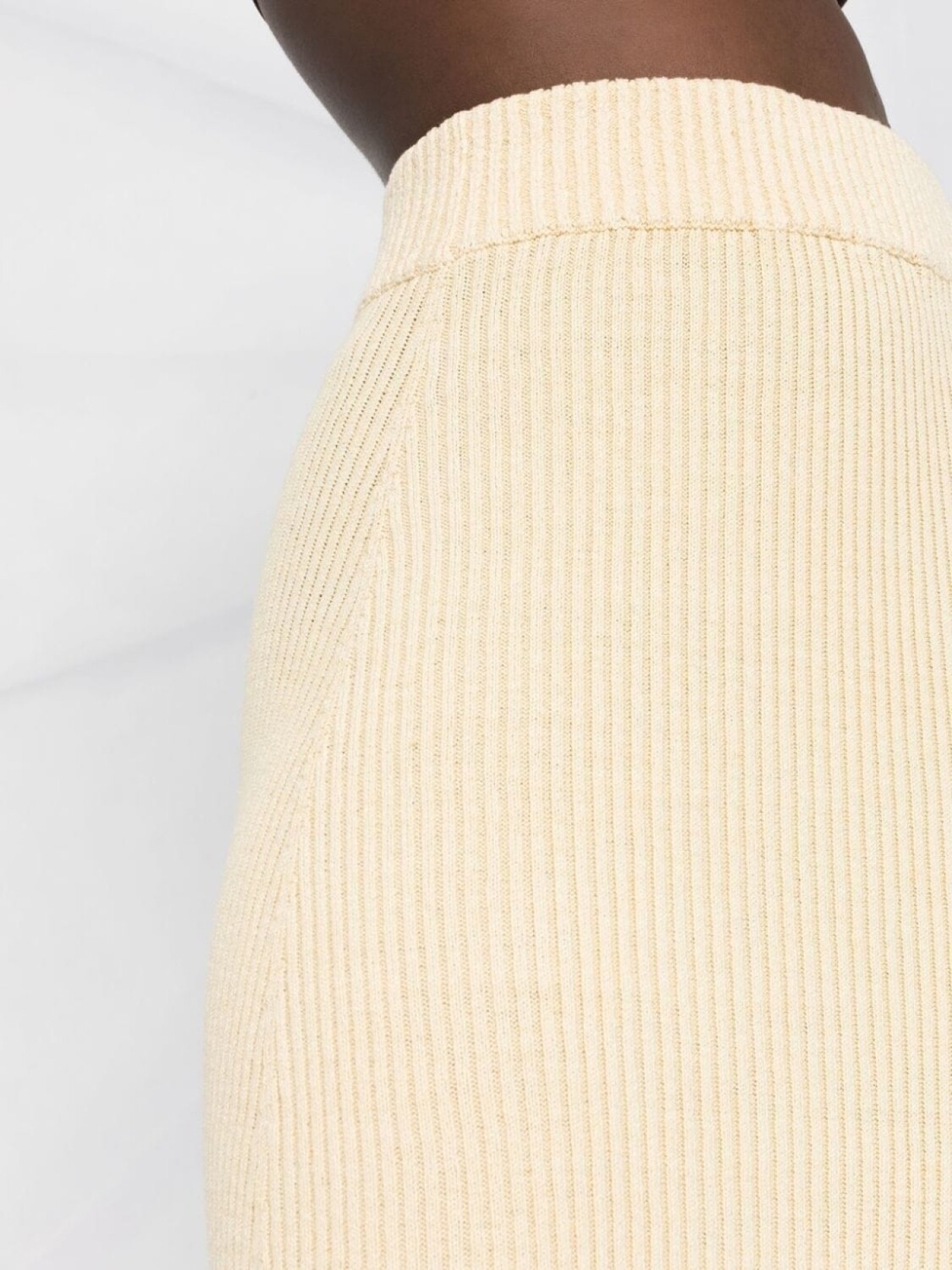 Jil Sander юбка макси в рубчик, нейтральный цвет — фото 3