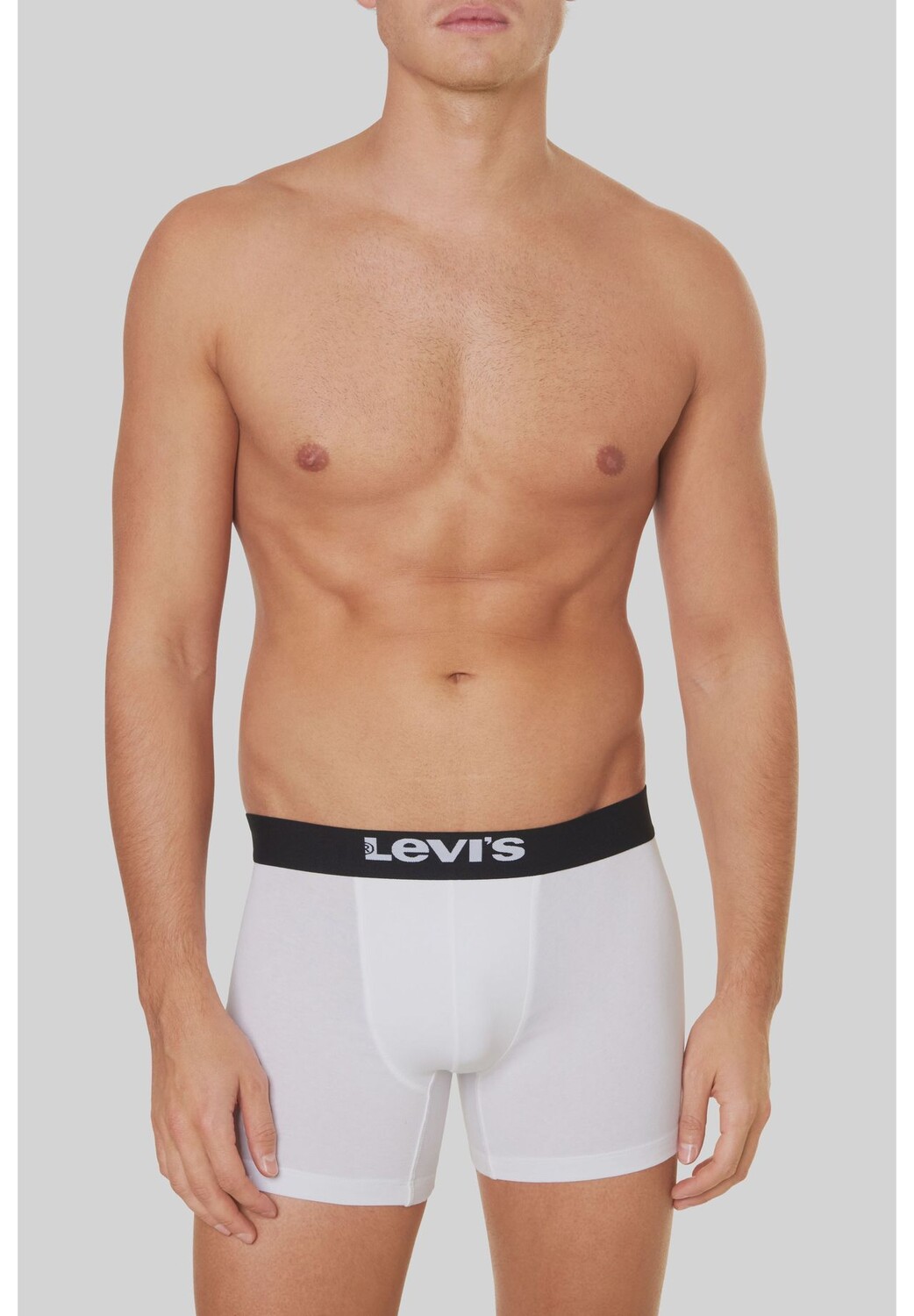 Трусы, 2 шт., эластичный пояс с логотипом, мужские Levi's, цвет White Black — фото 2