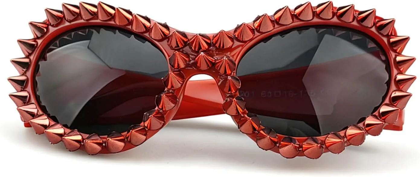 

Laureles — большие женские солнцезащитные очки в стиле Y2K с заклепками, очки «кошачий глаз» для мужчин, солнцезащитные очки в стиле панк для вождения с шипами, C2