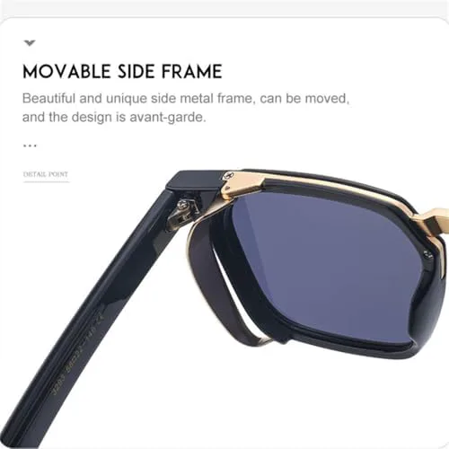 

Солнцезащитные очки в стиле панк с заклепками для женщин, винтажные солнцезащитные очки для мужчин, стильные очки с защитой от УФ-излучения UV400 MTZJH, C4