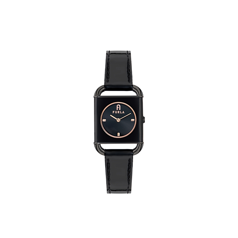 

Furla Часы HERITAGE Series Wrist Watch Quartz Movement Genuine Leather Strap 28mm Silver Dial Women's Watch, Black