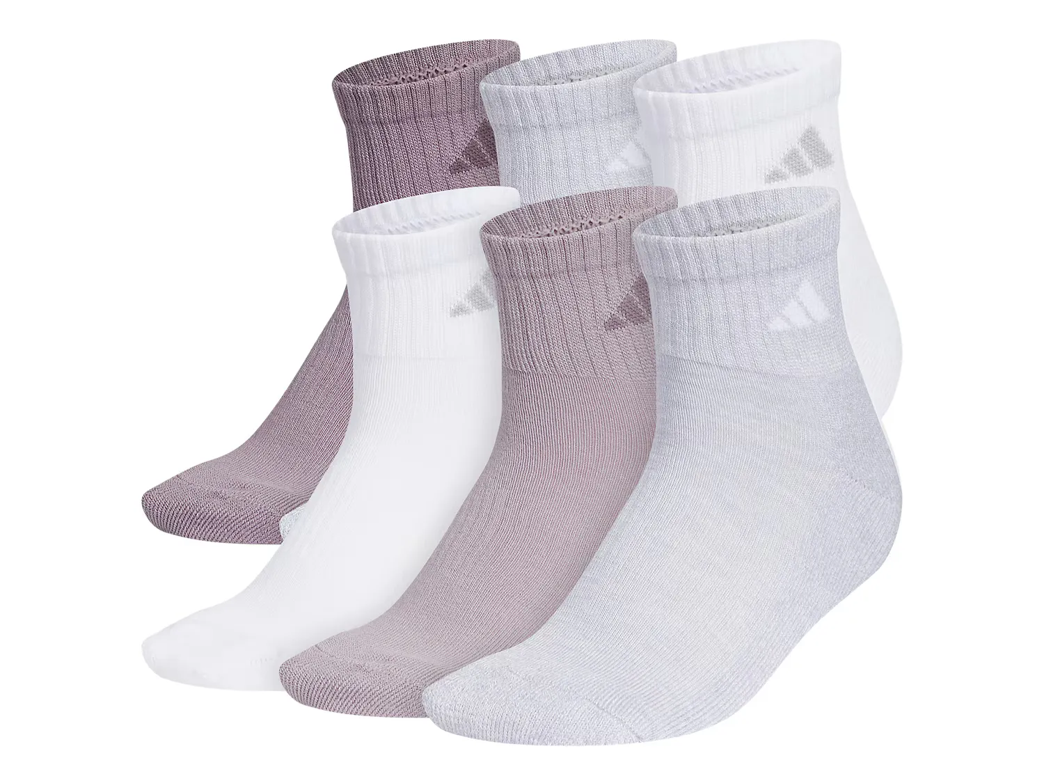 

Носки Athletic Cushioned Women's Quarter Ankle Socks - 6 Pack Adidas, цвет multicolor