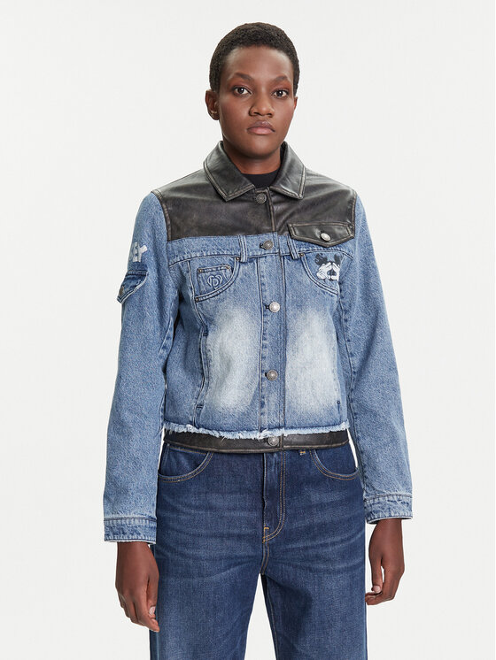 

Джинсовая куртка regular fit Contrast Mickey 25WWED16 Desigual, синий