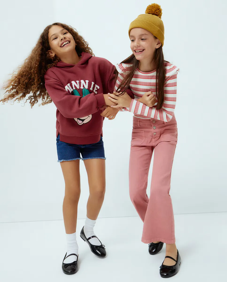 

Расклешенные демин брюки для девочки Kids El Corte Inglés, персиковый