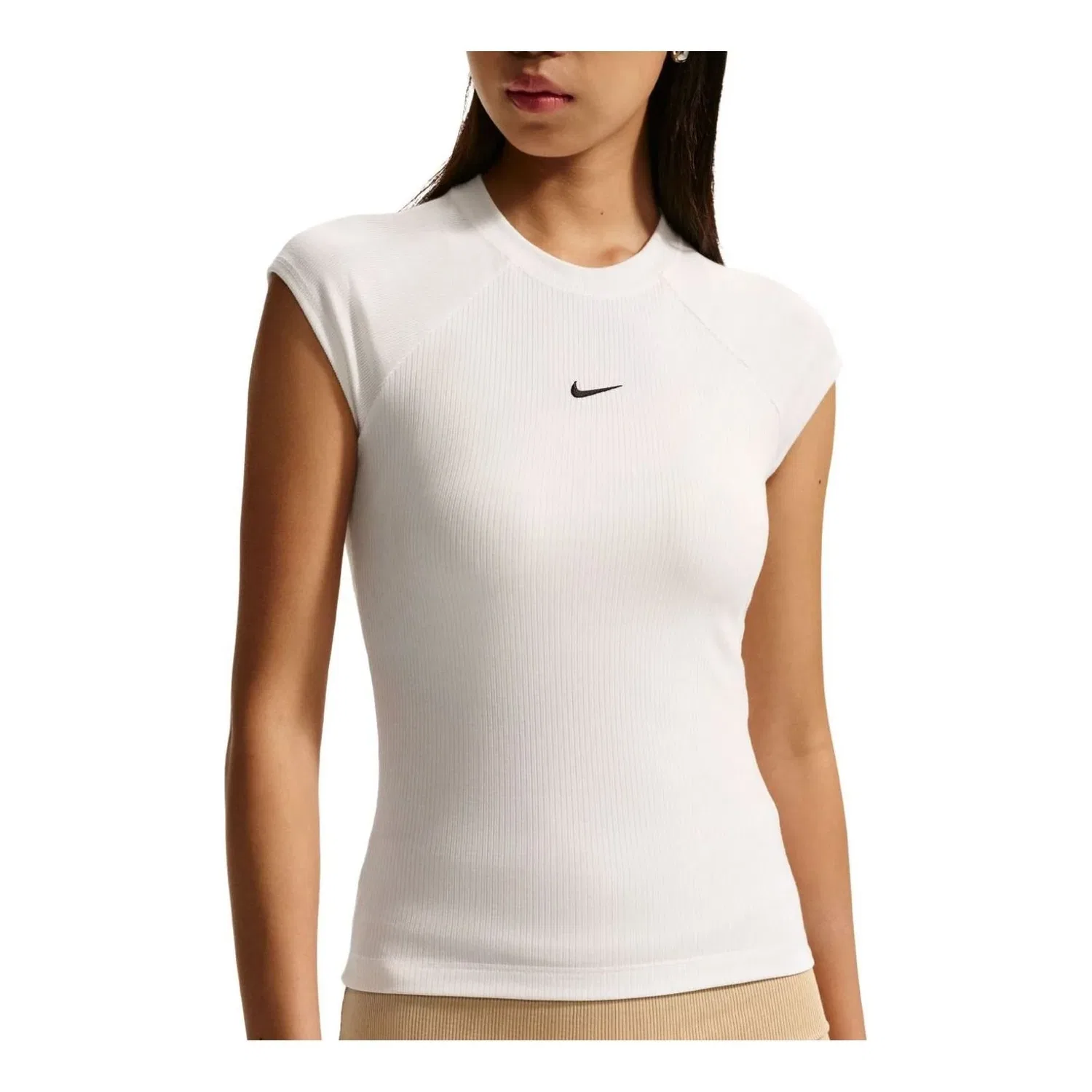 Облегающая ребристая футболка Nike Sportswear, белая, IF0243-133