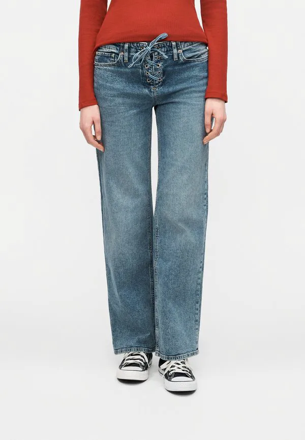 Свободные джинсы средней длины на шнуровке, мешковатые джинсы. Gap, Medium Indigo