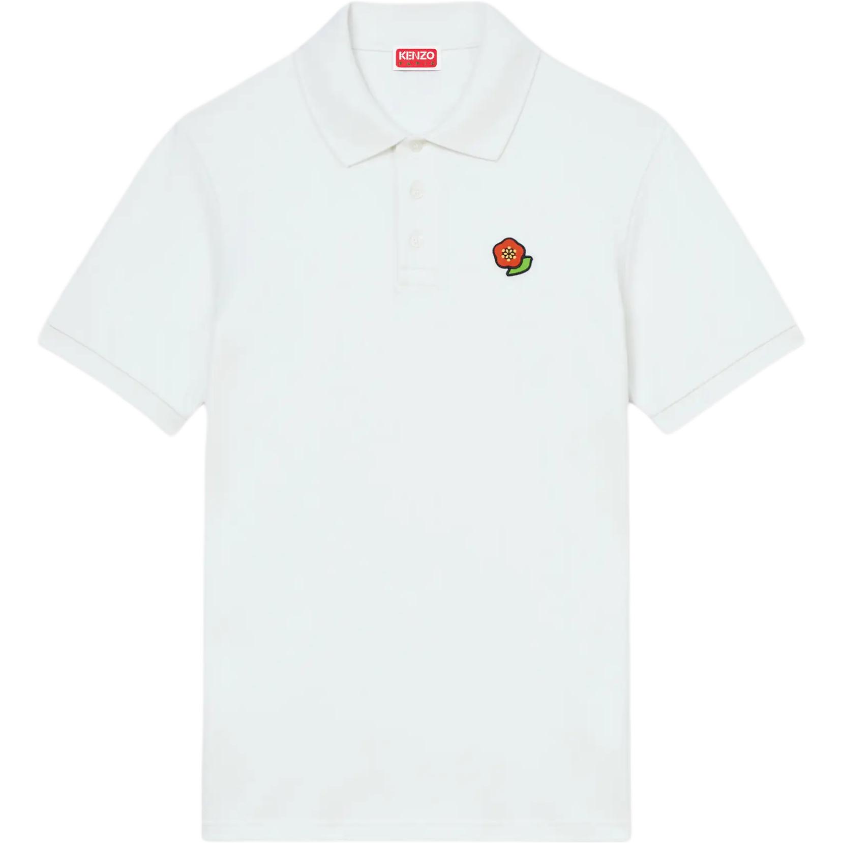 

Футболка поло с коротким рукавом и цветочной вышивкой KENZO, белый