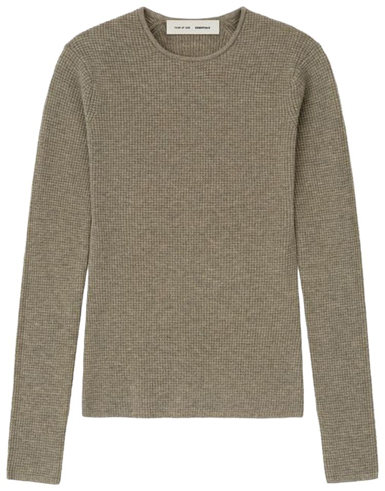 

Лонгслив Fear of God Essentials Waffle, серый