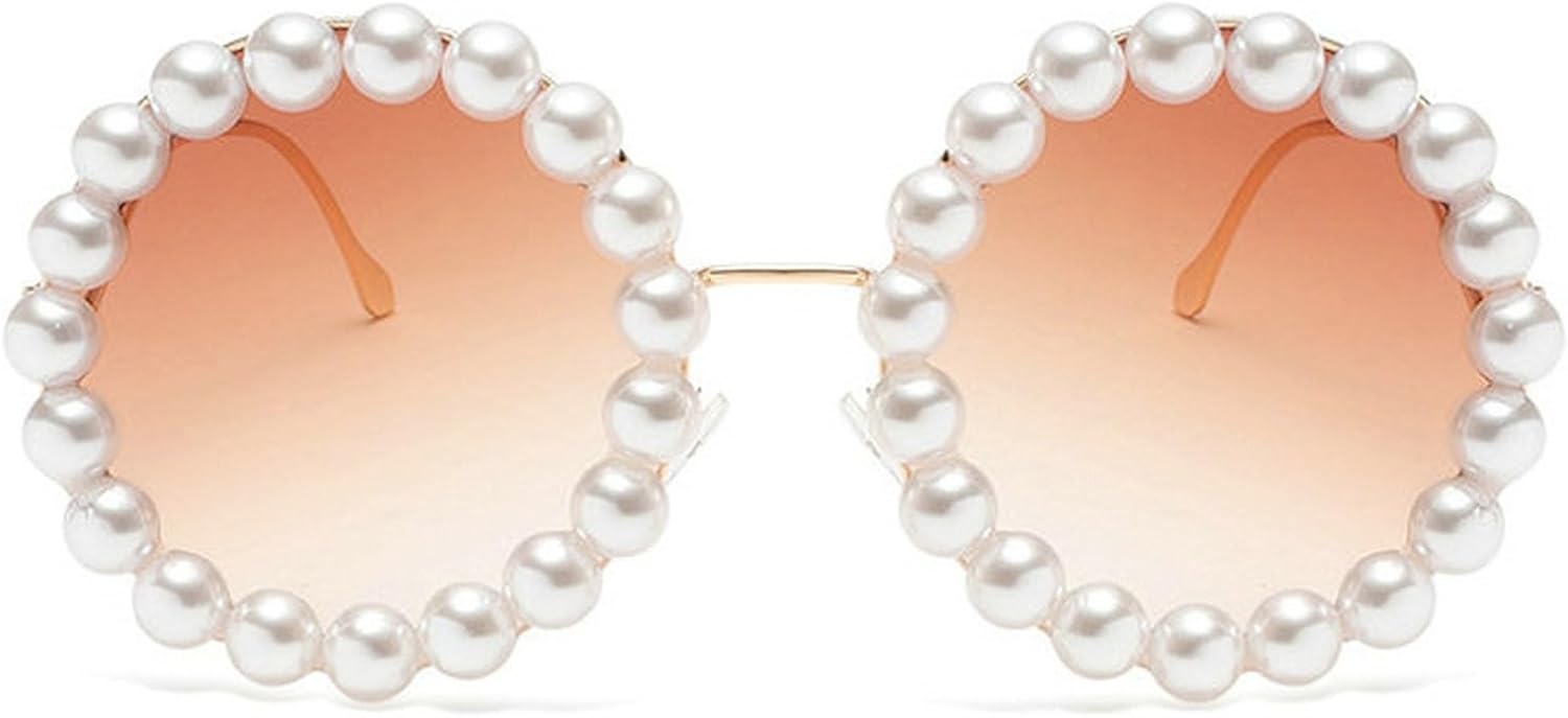 

Женские солнцезащитные очки COTIA с круглыми очками и жемчужным блеском, модные, большого размера, ручной работы, элегантные, в стиле ретро, ​​для вечеринок, модель W37, Tea