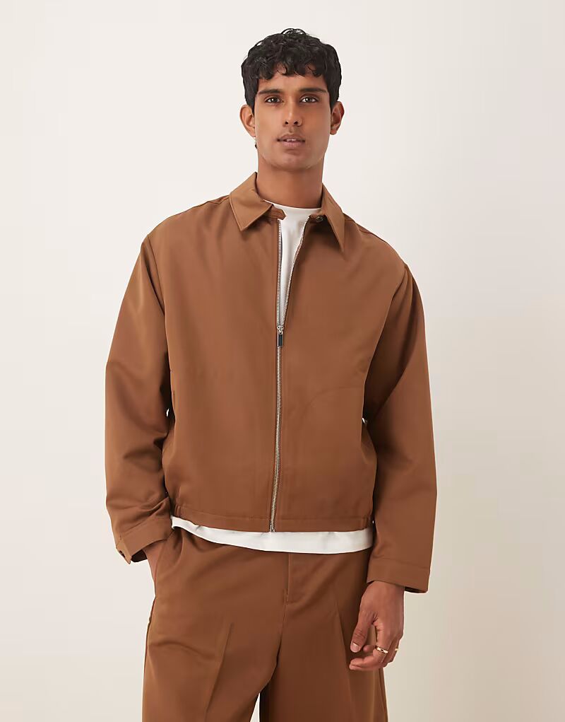 

Элегантный жакет-куртка свободного кроя коричневого цвета - КОРИЧНЕВЫЙ Asos Design