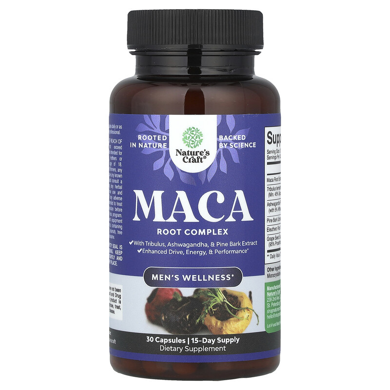 

Nature's Craft, Men's Wellness, комплекс из корня маки, 30 капсул