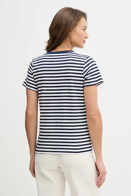 Футболка с V-образным вырезом Stripe U.S. Polo Assn., синий — фото 3