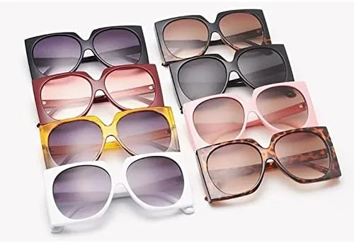 

Винтажные солнцезащитные очки большого размера для женщин, градиентные, черно-коричневые, женские, с защитой от УФ-излучения UV400, мужские очки MTZJH, 7