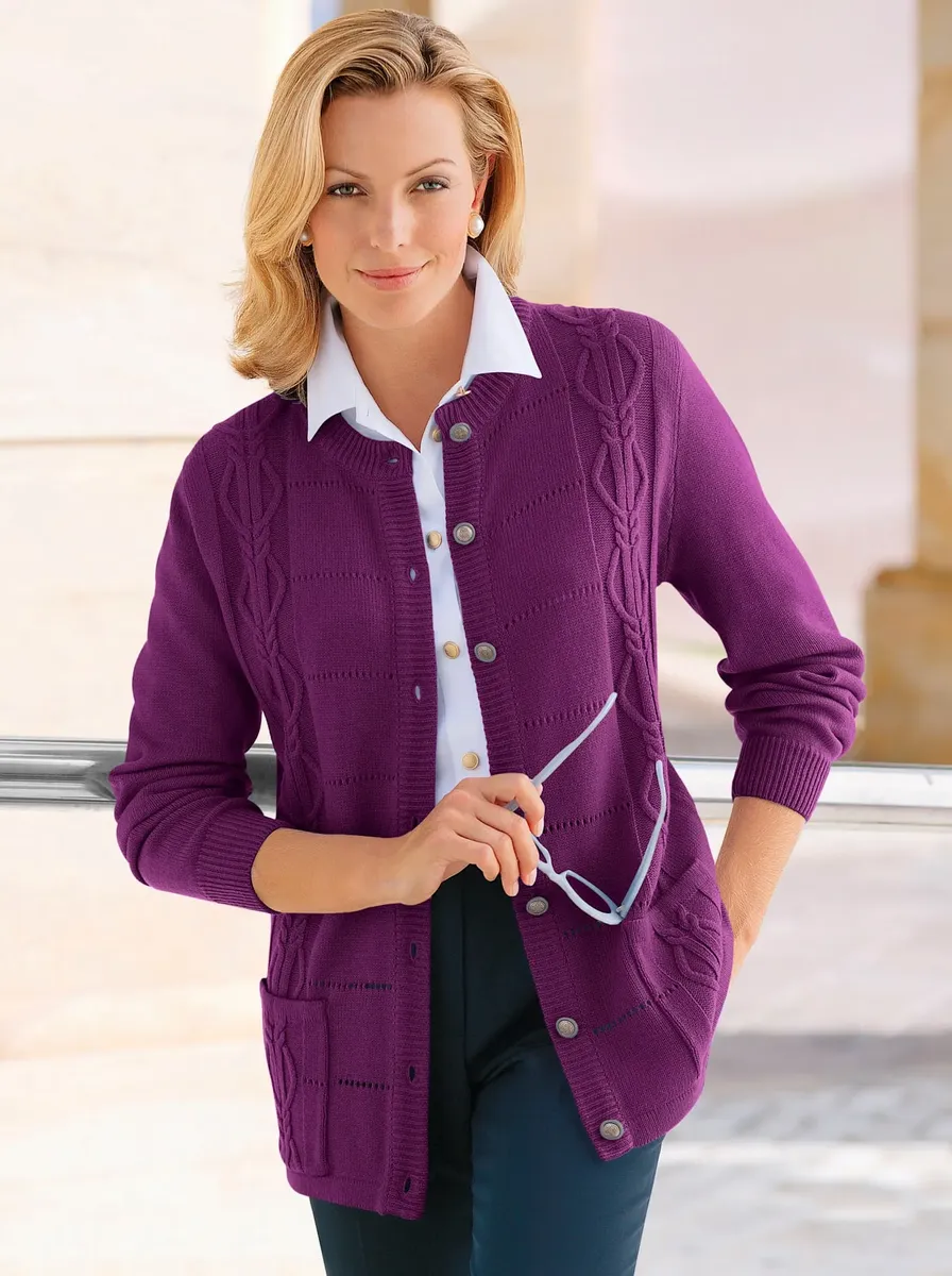 

Кардиган Classic Basics Ajour, цвет Pflaume