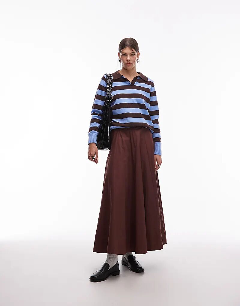 

Юбка макси ASOS DESIGN с пышным подолом коричневого цвета