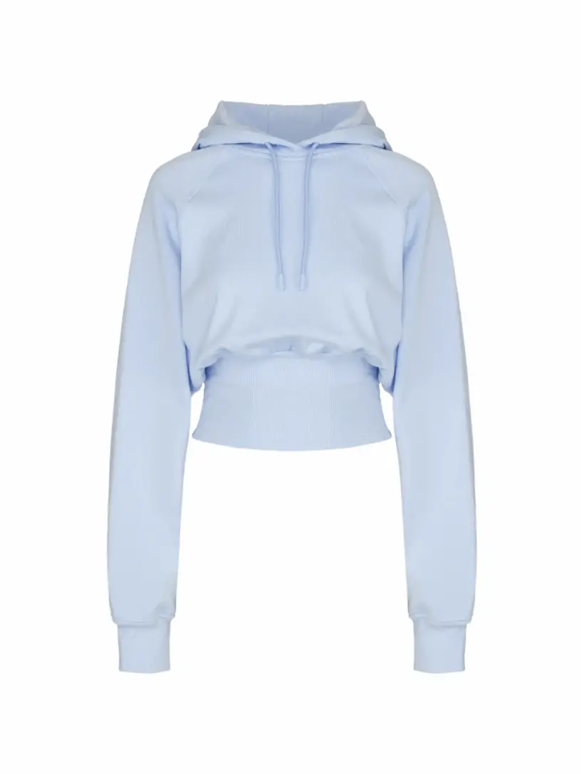 

Хлопковое худи с логотипом Adidas by Stella McCartney, синий
