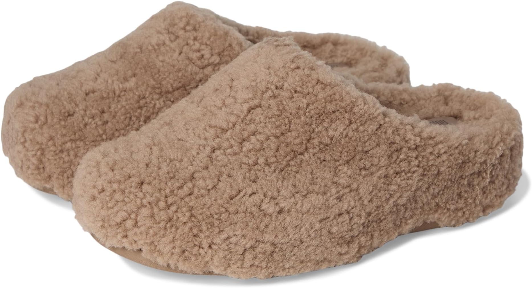Тапочки FitFlop Women's Shuv Curly-Shearling Clogs, Taupe