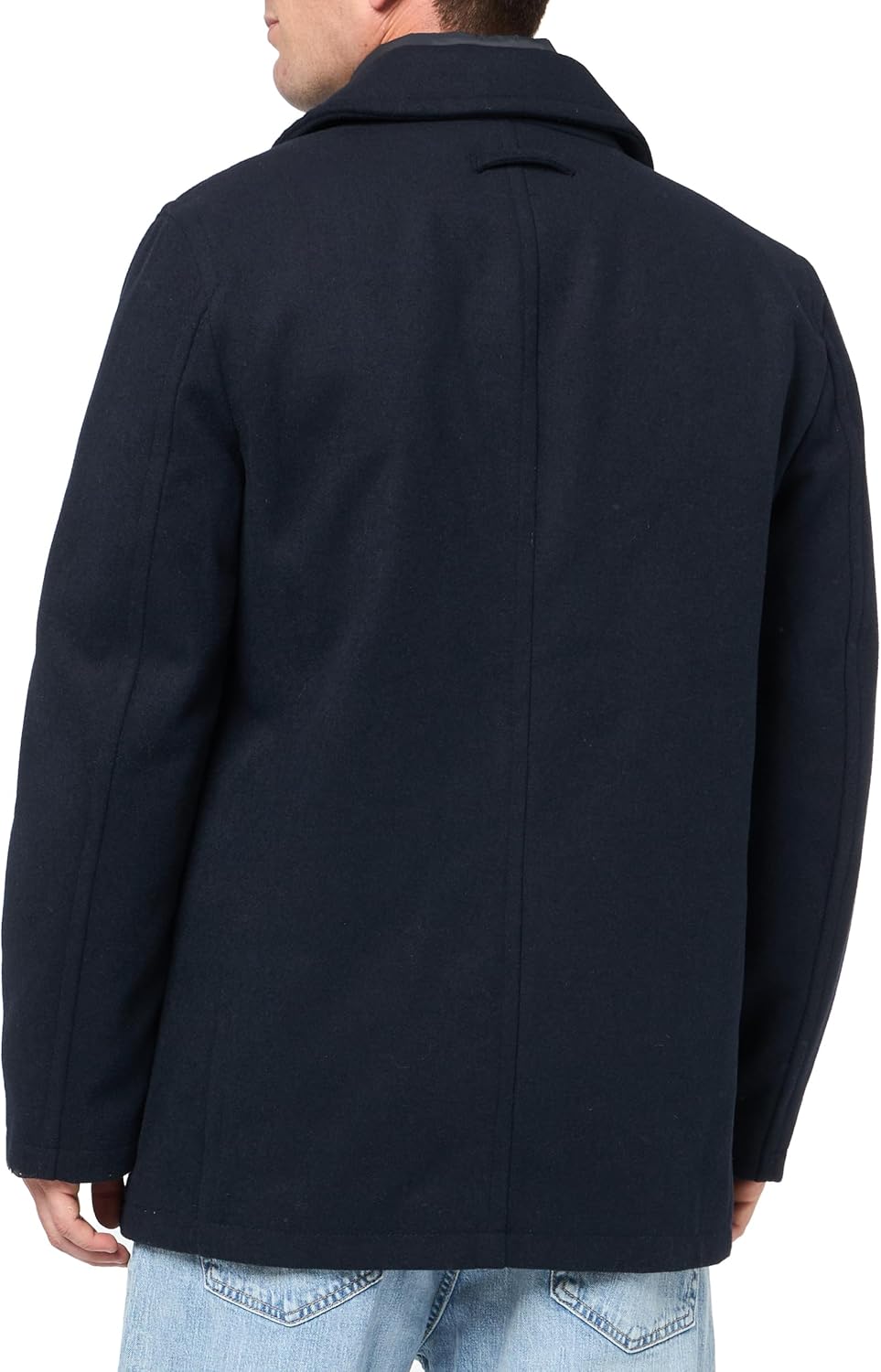 Мужская шерстяная классическая двубортная куртка-бушлат Levi's, New Navy — фото 3
