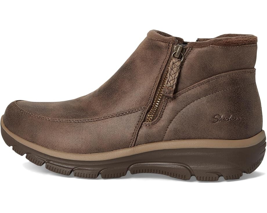 Ботинки женские SKECHERS на молнии из веганской кожи, коричневый — фото 4