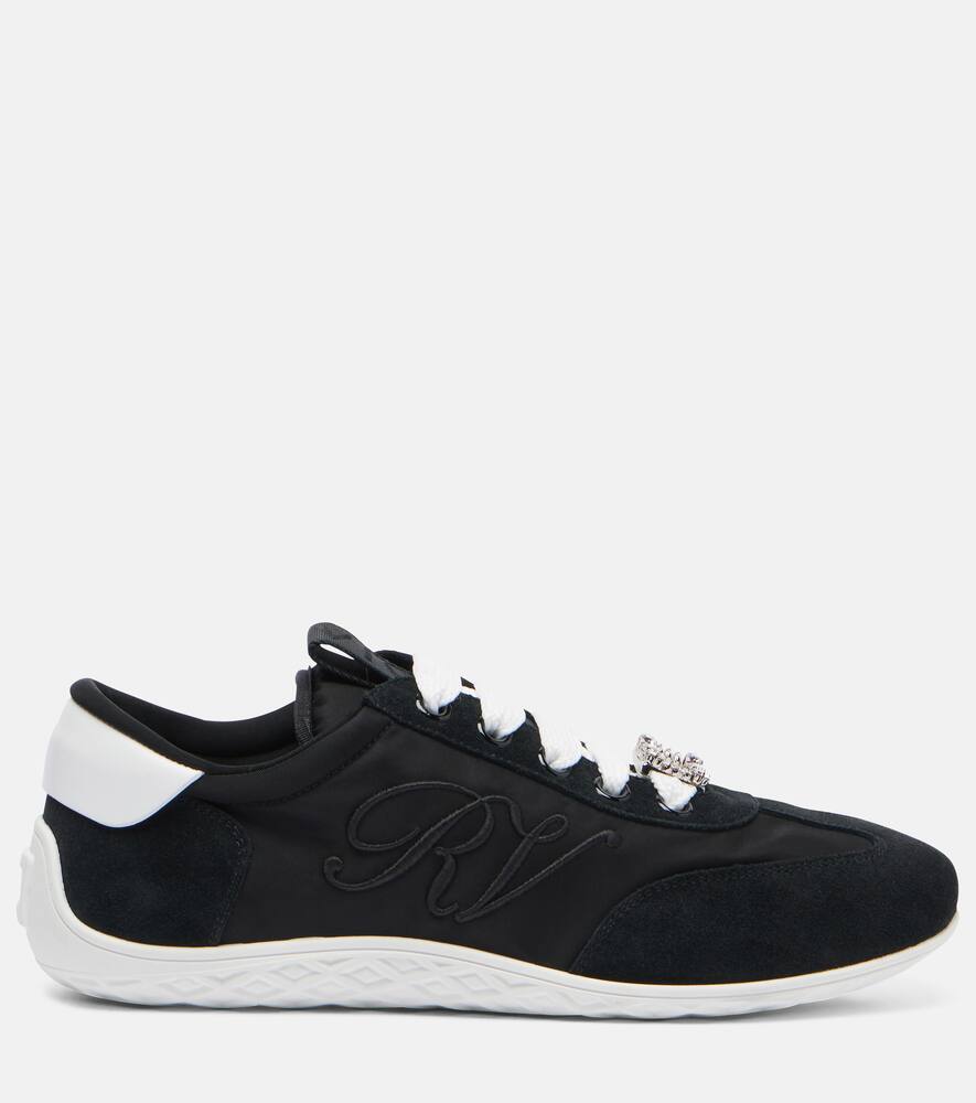 Viv низкие кроссовки из сатина с отделкой из замши Roger Vivier, B999(Nero)+B001(Bianco) — фото 4