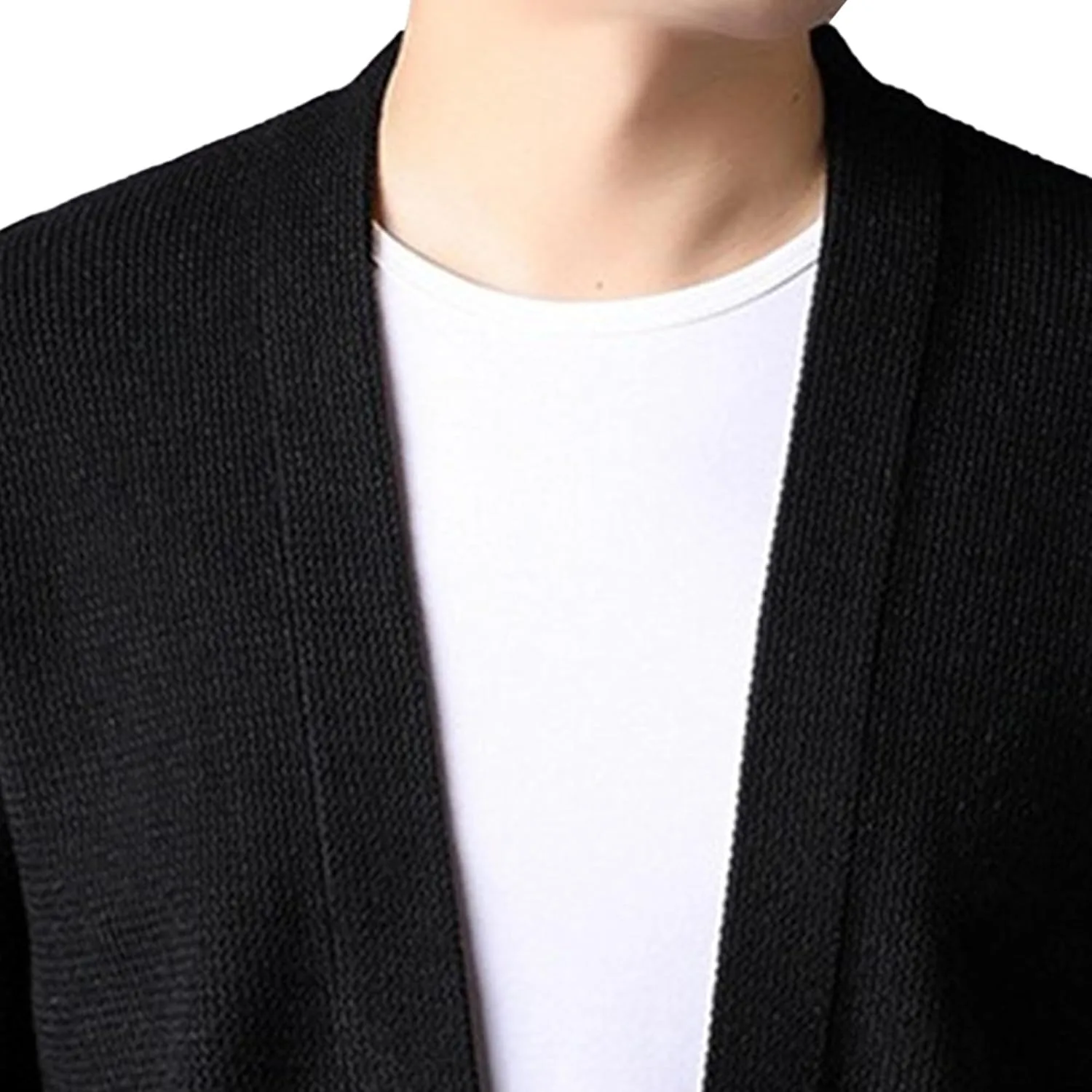 Мужской кардиган V-образным вырезом, вязаный, на одной пуговице, Slim Fit — фото 4