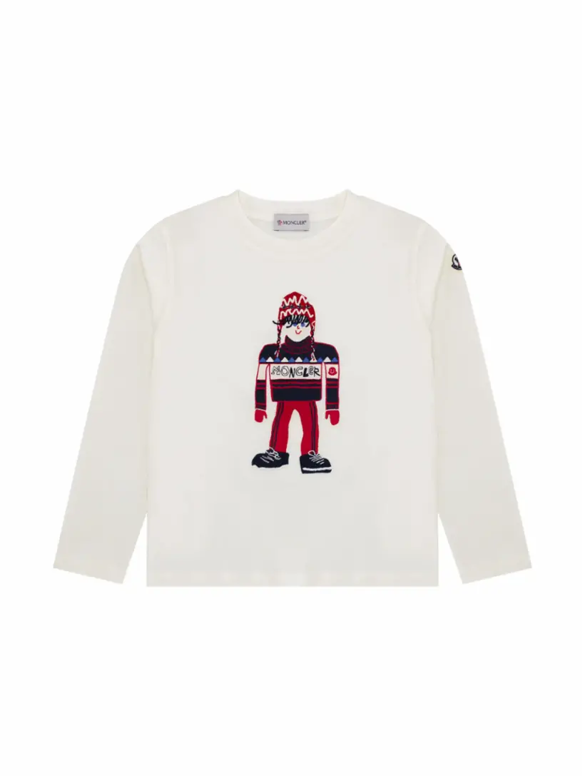 

Хлопковый лонгслив с логотипом Moncler, белый