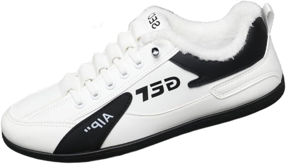 

Легкие повседневные кроссовки для мужчин - удобная обувь для улицы с противоскользящей резиновой подошвой, модный стиль (есть модели с дополнительным утеплением из хлопка) Fusecottc, белый