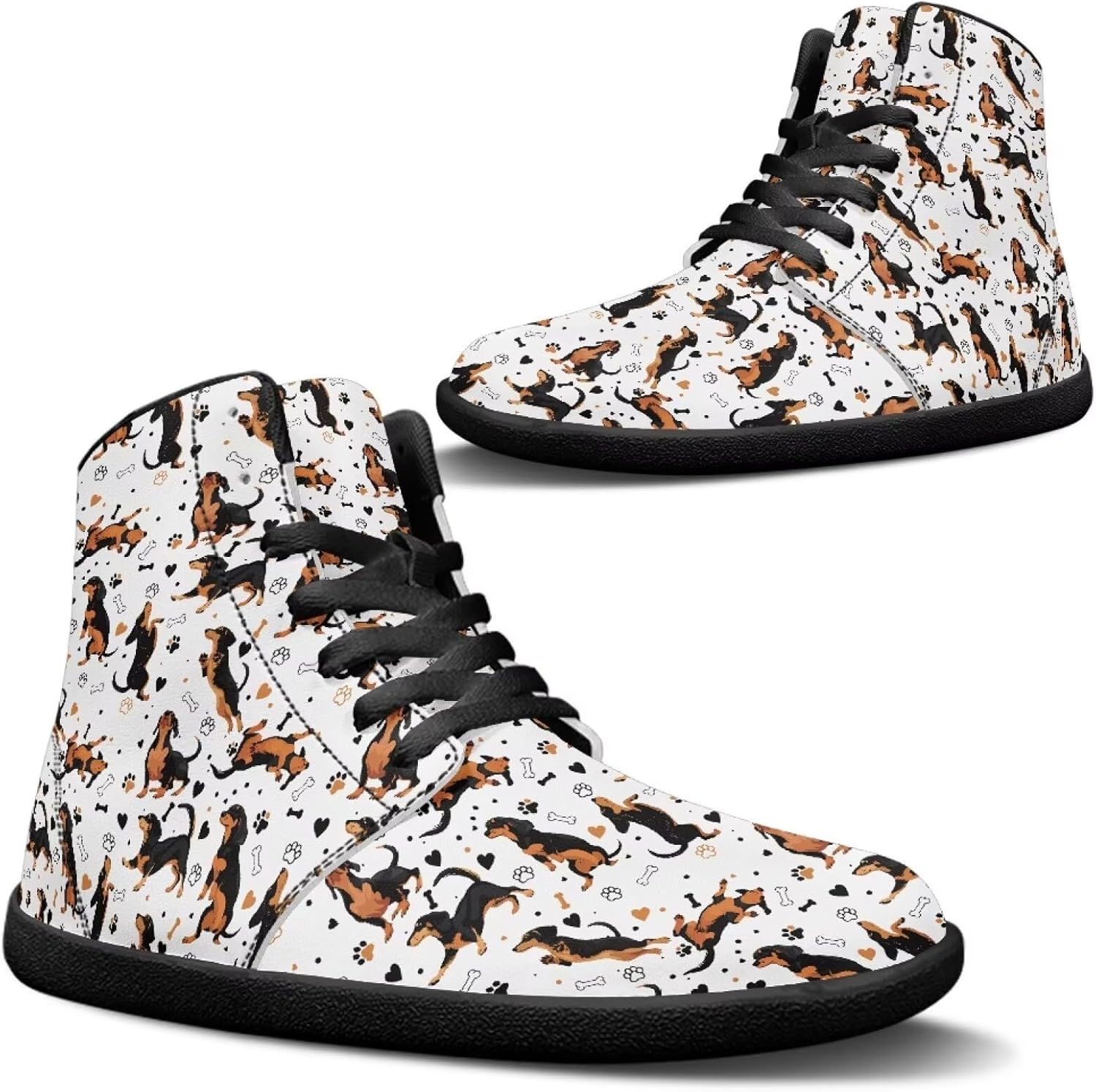 

Высокие повседневные обувь из искусственной кожи с широкой носочной частью, противоскользящие кроссовки на шнуровке, спортивная и рабочая обувь Goronwyfloyd, черный