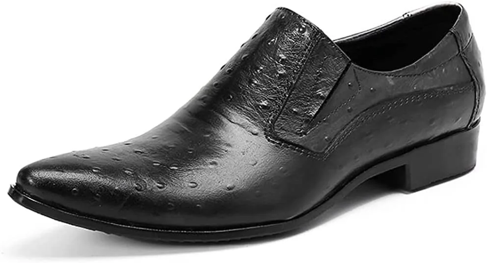 Мокасины Santimon Mens Slip On Loafers - туфли для повседневной и официальной носки из натуральной кожи, удобные, подходящие для вечеринок, путешествий и свадеб, черный — фото 2