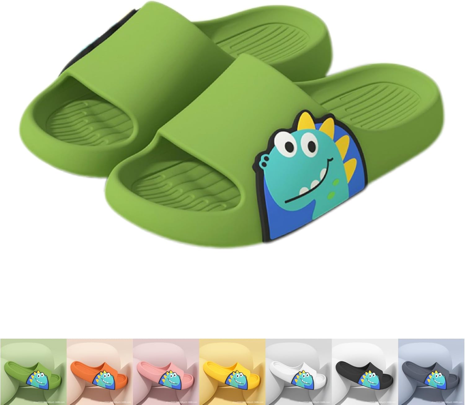 

Тапочки NTRUEML с динозаврами, милые нескользящие мультяшные тапочки для ванной для пары, мужские тапочки с мультяшными динозаврами для улицы, зеленый
