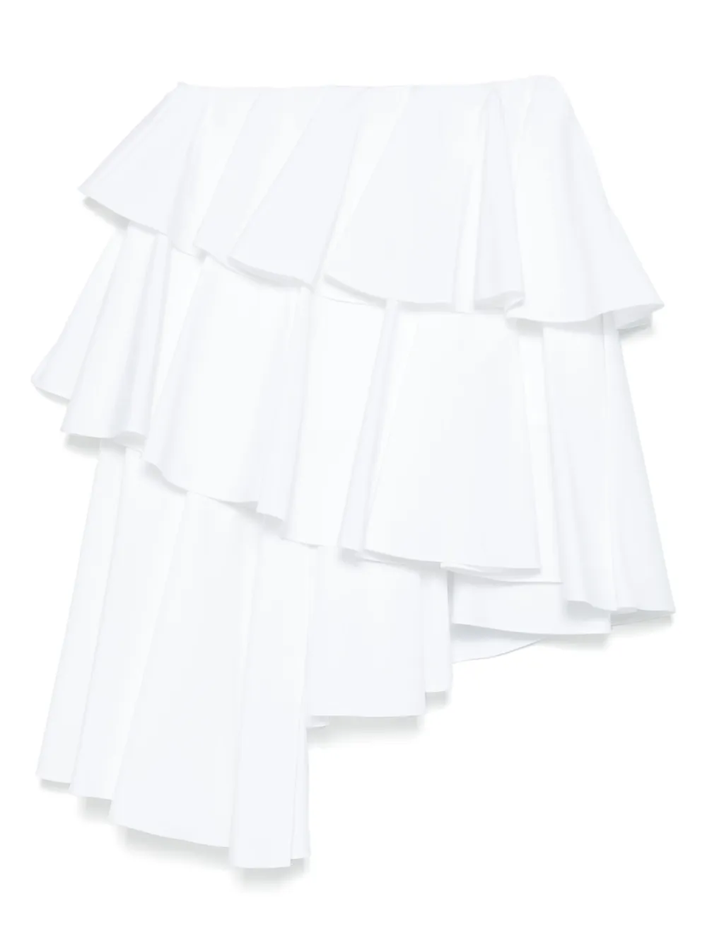 

Ярусная юбка мини асимметричного кроя Alaïa, белый