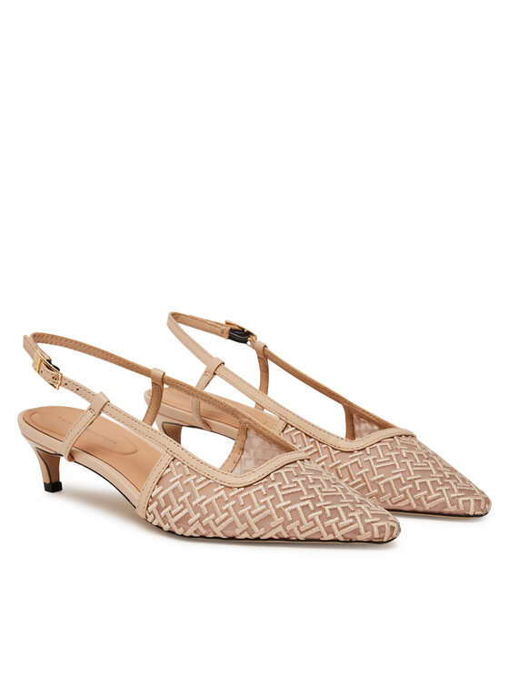 Сандалии Mono Squared Toe Kitten Slingb FW0FW08746 Tommy Hilfiger, бежевый — фото 2