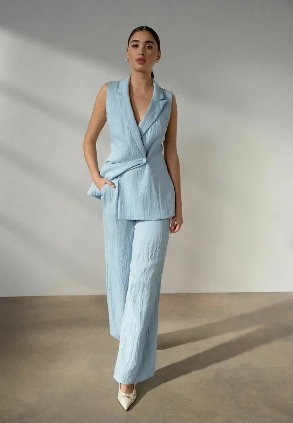 Брюки укороченного кроя с широкими штанинами Next, Light Blue