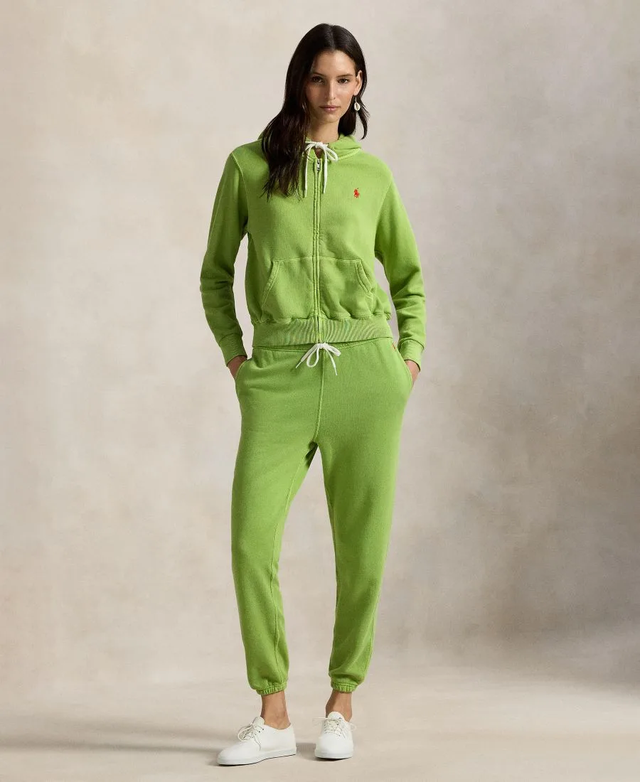 Женская толстовка с капюшоном на молнии и завязками Polo Ralph Lauren, parakeet зеленый — фото 3