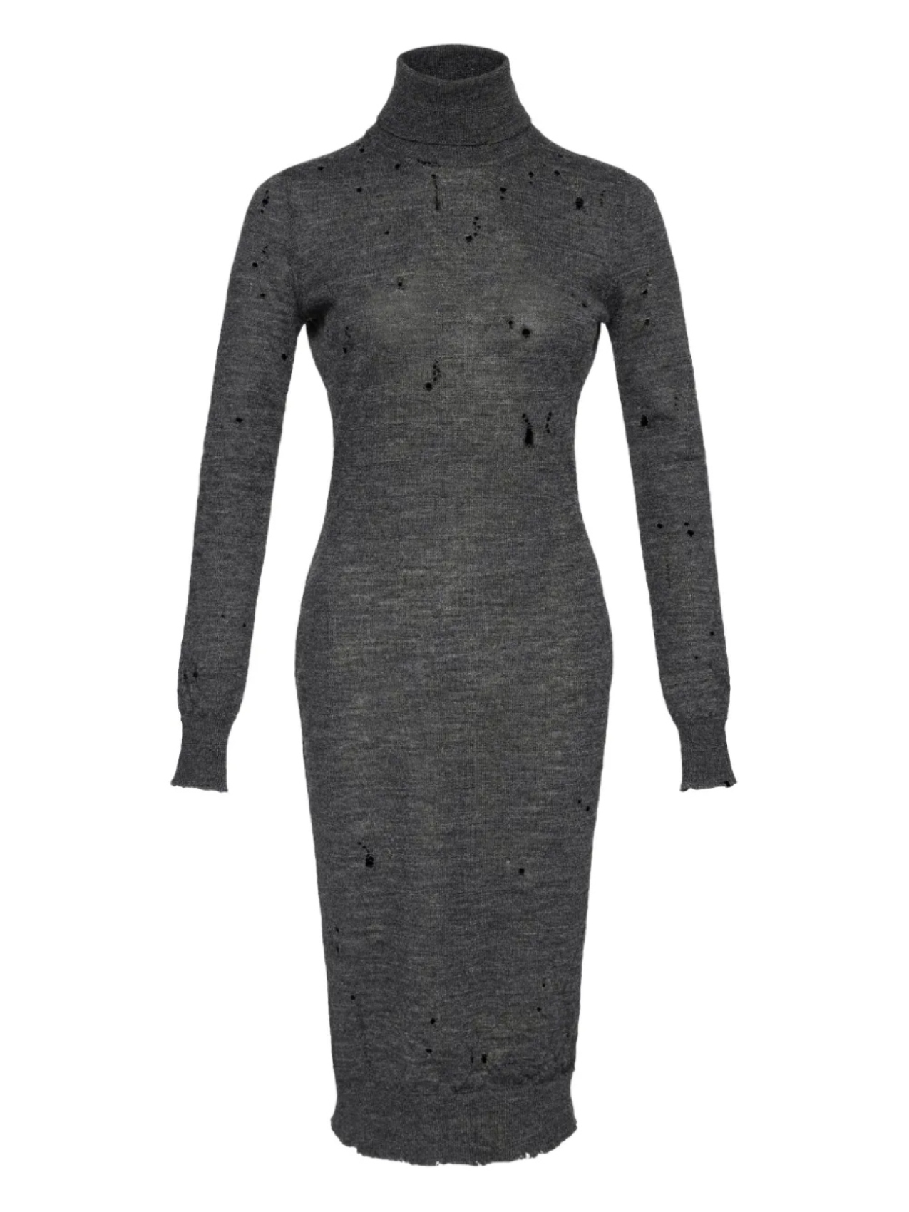 

Платье-водолазка в рубчик MM6 Maison Margiela, серый