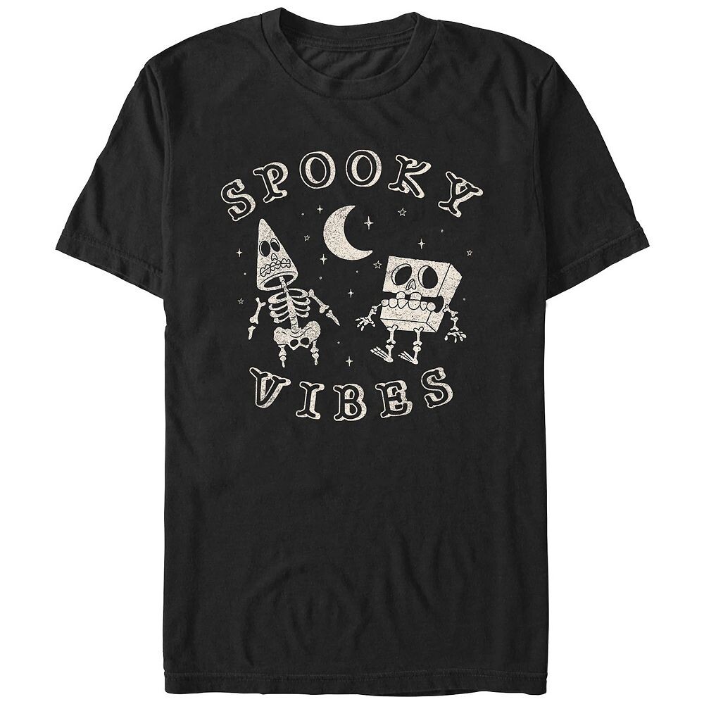 

Мужская футболка SpongeBob SquarePants And Патрик Spooky Vibes с рисунком Marvel, черный