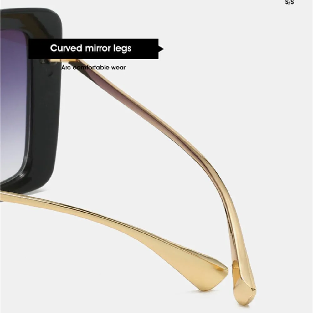 

Большие квадратные солнцезащитные очки с двухцветным градиентом (зеленый и желтый) для женщин, модные очки UV400, панк-очки для мужчин MUTYNE, Yellow Green Gray