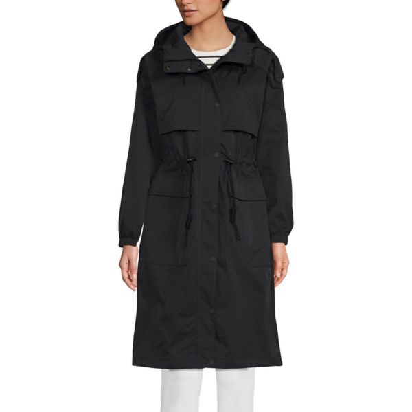 

Женское пальто с эффектом креш Lands' End, цвет black slate