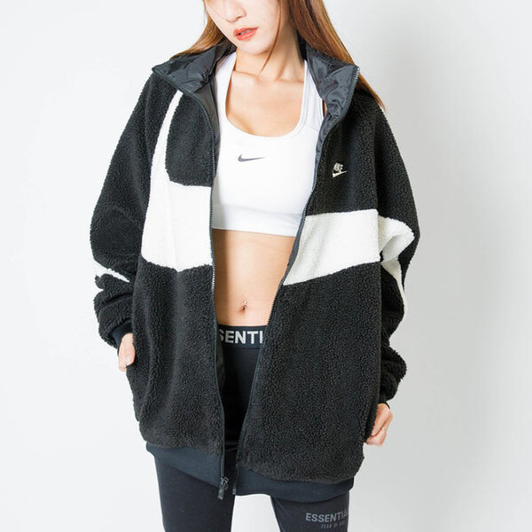 Куртка Men's Nike Sportswear Swoosh Reversible Large Logo Jacket Polar Fleece Jacket Autumn Black (Asia Sizing), черный — фото 3