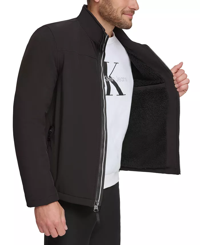 Мужская классическая мягкая куртка на подкладке из шерпы Calvin Klein, черный — фото 3